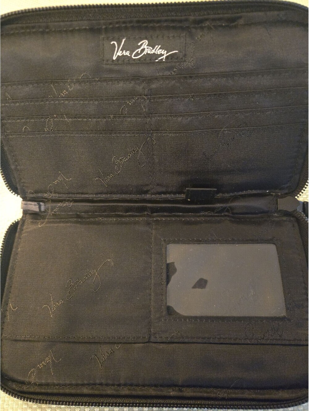 Vera Bradley Yellow and Gray Floral Quilted Zip-Around Wallet - Picture 3 of 5